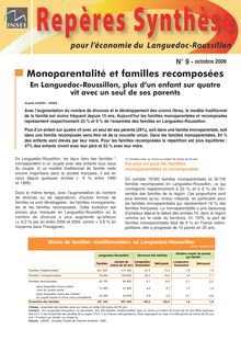 Monoparentalité et familles recomposées :  en Languedoc-Roussillon, plus d un enfant sur quatre vit avec un seul de ses parents