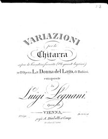 Partition complète, Variazioni per la Chitarra, Legnani, Luigi