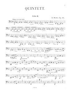 Partition violoncelle II, quintette pour 2 violons, viole de gambe, et 2 Celli