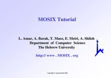 MOSIX tutorial