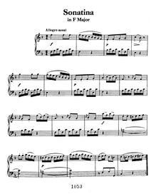 Partition No.2 en F major, 2 sonatines pour Piano, Anh. 5, G major Br>F major