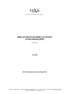 Consultation de second avis en anatomie et cytologie pathologiques - 2nde lecture en Anatomie et Cytologie pathologiques - Note de cadrage