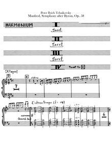 Partition Harmonium, Manfred, Манфред, B minor, Tchaikovsky, Pyotr