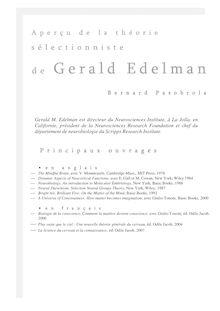 Aperçu de la théorie de G Edelman