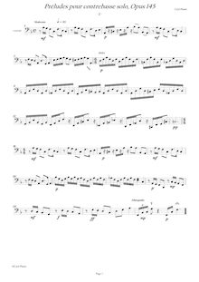 Partition 2 - Moderato, Préludes pour Double basse solo, Plante, Cyril