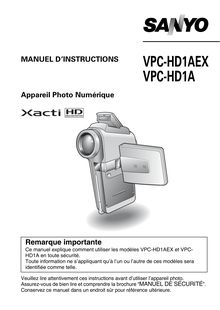 Notice Camescope numérique Sanyo  VPC-HD1AEX