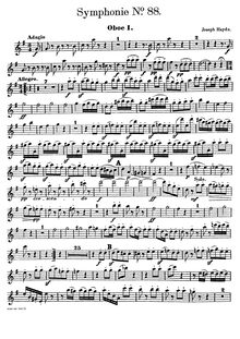 Partition hautbois 1, Symphony No.88 en G major, Sinfonia No.88