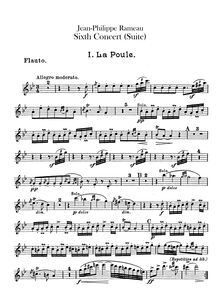 Partition flûte, Piccolo, 6 Concerts Transcrits en Sextuor, Rameau, Jean-Philippe