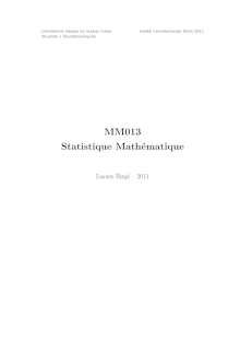 MM013 Statistique Mathématique