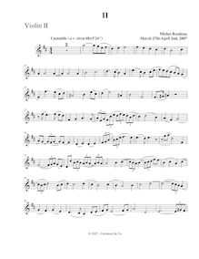 Partition violon 2, corde quatuor en G major, G major, Rondeau, Michel