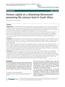 Venture capital on a shoestring: Bioventures’ pioneering life sciences fund in South Africa