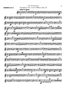 Partition trompette 1, 2 (C), Symphony No.1 en C minor, Sinfonia XIII