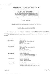 Français 2003 BTS Informatique de gestion