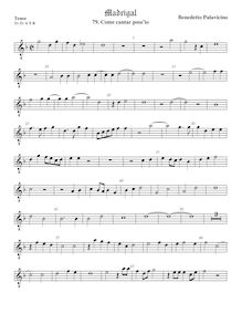 Partition ténor viole de gambe 2, octave aigu clef, Madrigali a 5 voci, Libro 7