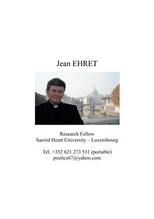 Jean EHRET Research Fellow Sacred Heart University Luxembourg Tél portable com