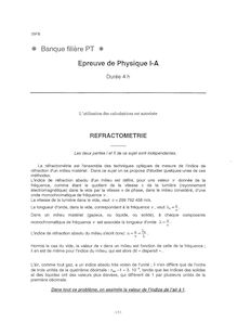 Physique A 2003 Classe Prepa PT Banque Filière PT