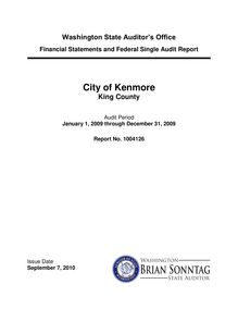 Audit report city of Kenmore King County