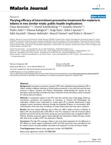 Varying efficacy of intermittent preventive treatment for malaria in infants in two similar trials: public health implications