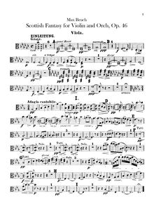 Partition altos, Schottische Fantasie, Fantasie für die Violine mit Orchester und Harfe unter freier Benutzung schottischer Volksmelodien
