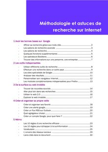 Méthodologie et astuces de recherche sur Internet