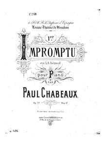 Partition complète, Impromptu, Op.29, A♭ major, Chabeaux, Paul
