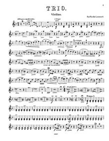 Partition de violon, Piano Trio, Lazzari, Raffaello