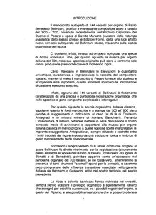Partition Preface (italien), 144 Versetti pour orgue, Bellinzani, Paolo Benedetto