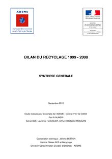 Bilan du recyclage 2001-2010. : 2010