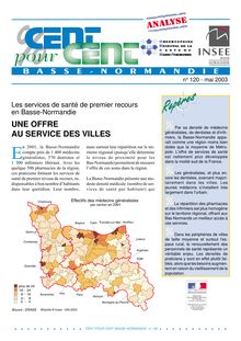Les services de santé de premier recours en Basse-Normandie - Une offre au service des villes