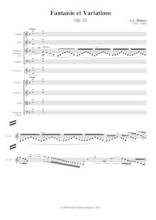Partition complète, Fantaisie et Variations pour clarinette et orchestre, Op.21