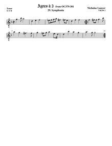 Partition ténor viole de gambe, octave aigu clef, Smphoniae pour 3 violes de gambe