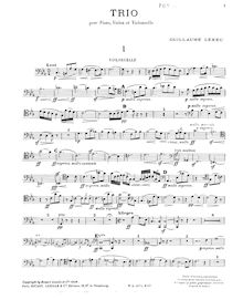 Partition de violoncelle, Piano Trio, Lekeu, Guillaume