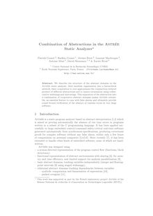 Combination of Abstractions in the ASTREE Static Analyzer