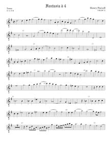 Partition ténor viole de gambe 2, octave aigu clef, Fantazias et en Nomines