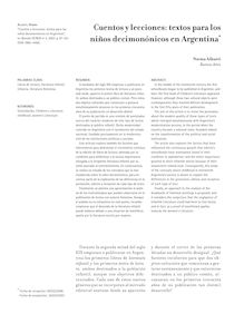Cuentos y lecciones: textos para los niños decimonónicos en Argentina