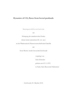 Dynamics of CO2 fluxes from boreal peatlands [Elektronische Ressource] / Julia Schneider