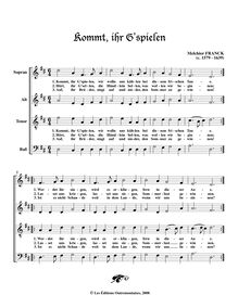 Partition complète, Kommt, ihr G’spielen, D major/minor, Franck, Melchior