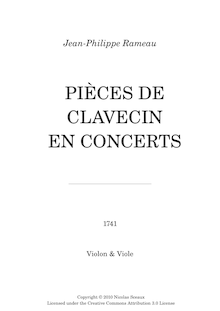 Partition violon / viole de gambe , partie, Pièces de clavecin en Concert