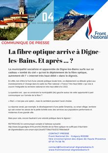 la fibre optique arrive à Digne-les-Bains. Et après ?