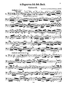 Partition violoncelle (Nos.8-14), Das wohltemperierte Klavier II
