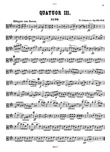 Partition viole de gambe, corde quatuor No. 11 en E Major, D.353 (Op.125 No.2) par Franz Schubert