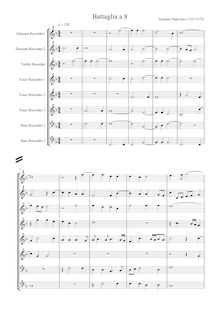 Partition complète (enregistrement  Clefs), Aria della Battaglia a 8