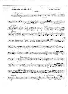 Partition basse , partie, Concerto Militaire Op.18, Servais, Adrien-François