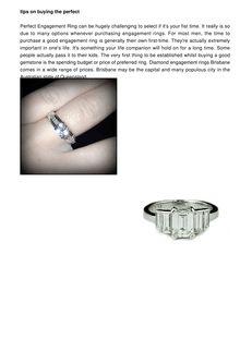 Advice on Purchasing the Perfect Engagement Ring