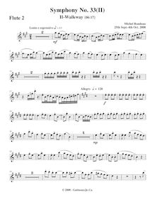 Partition flûte 2, Symphony No.33, A major, Rondeau, Michel par Michel Rondeau