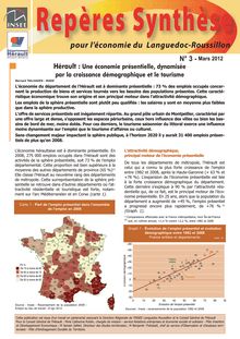 Hérault : Une économie présentielle, dynamisée par la croissance démographique et le tourisme