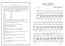 Partition complète et parties, 3 pièces pour Piano Trio, Op.54