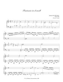 Partition Fantasia en D minor, fantaisies, Keyboard, Organ, Harpsichord