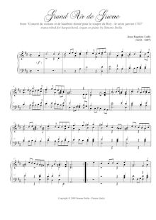 Partition complète, Concert de violons et de hautbois donné pour le souper du Roy le seize janvier 1707