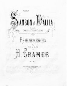 Partition complète, Réminiscences sur  Samson et Dalila , Cramer, Henri (fl. 1890)